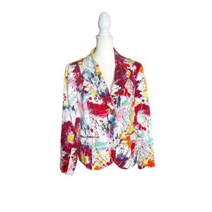 Randy Kemper Paint Splash Buttoned Blazer Sz 10